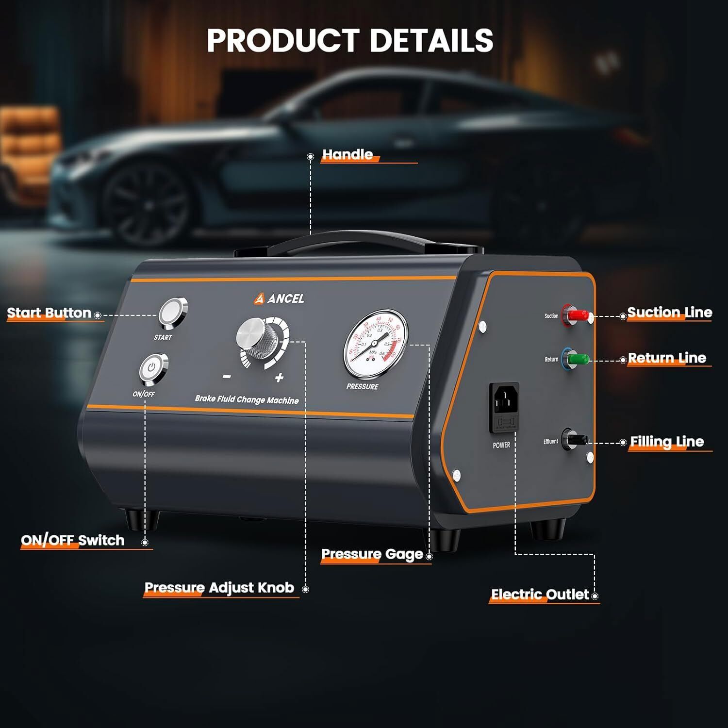 Automotive Vacuum Brake Pressure Bleeder Exchanger Brake System Bleeding Tool