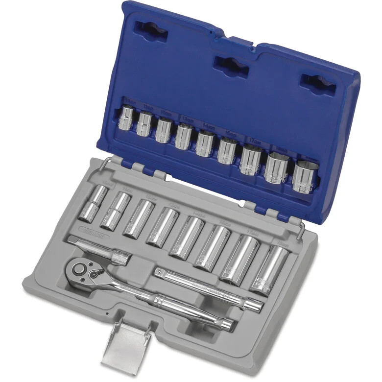 Expert E034830-US(Mac Tools) 20-PC. 3/8″ Drive Metric Socket Set 6-PT P6