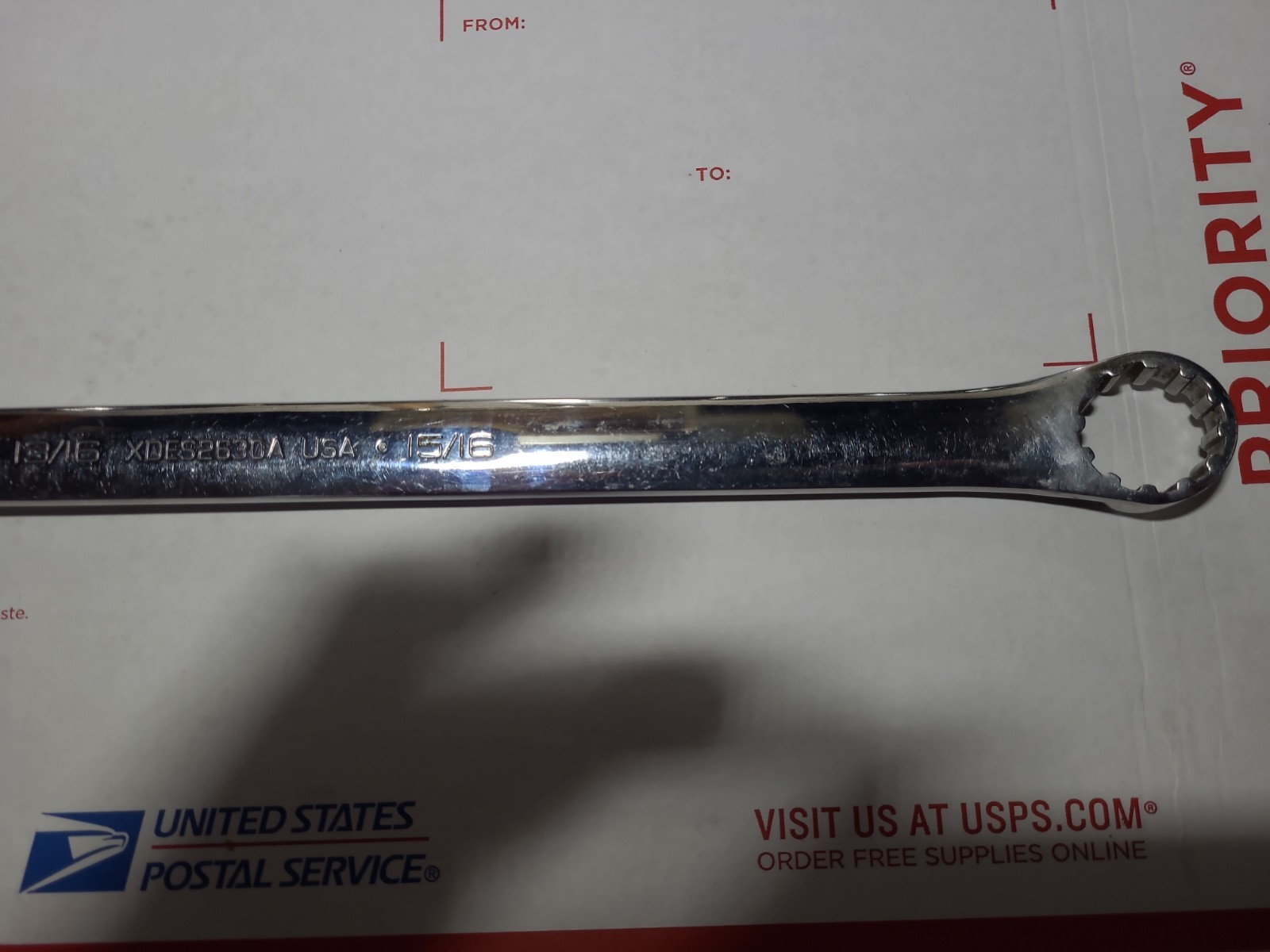 Snap-On Tools 13/16 15/16″ SAE #26 #30 SPLINE Chrome Offset Box Wrench XDES2630A