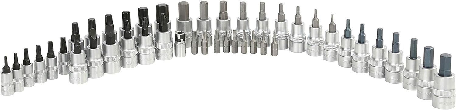 1/4» 3/8» Star Socket Set Master Torx Bit W/ SAE Metric Hex OEM Foam Tool Tray