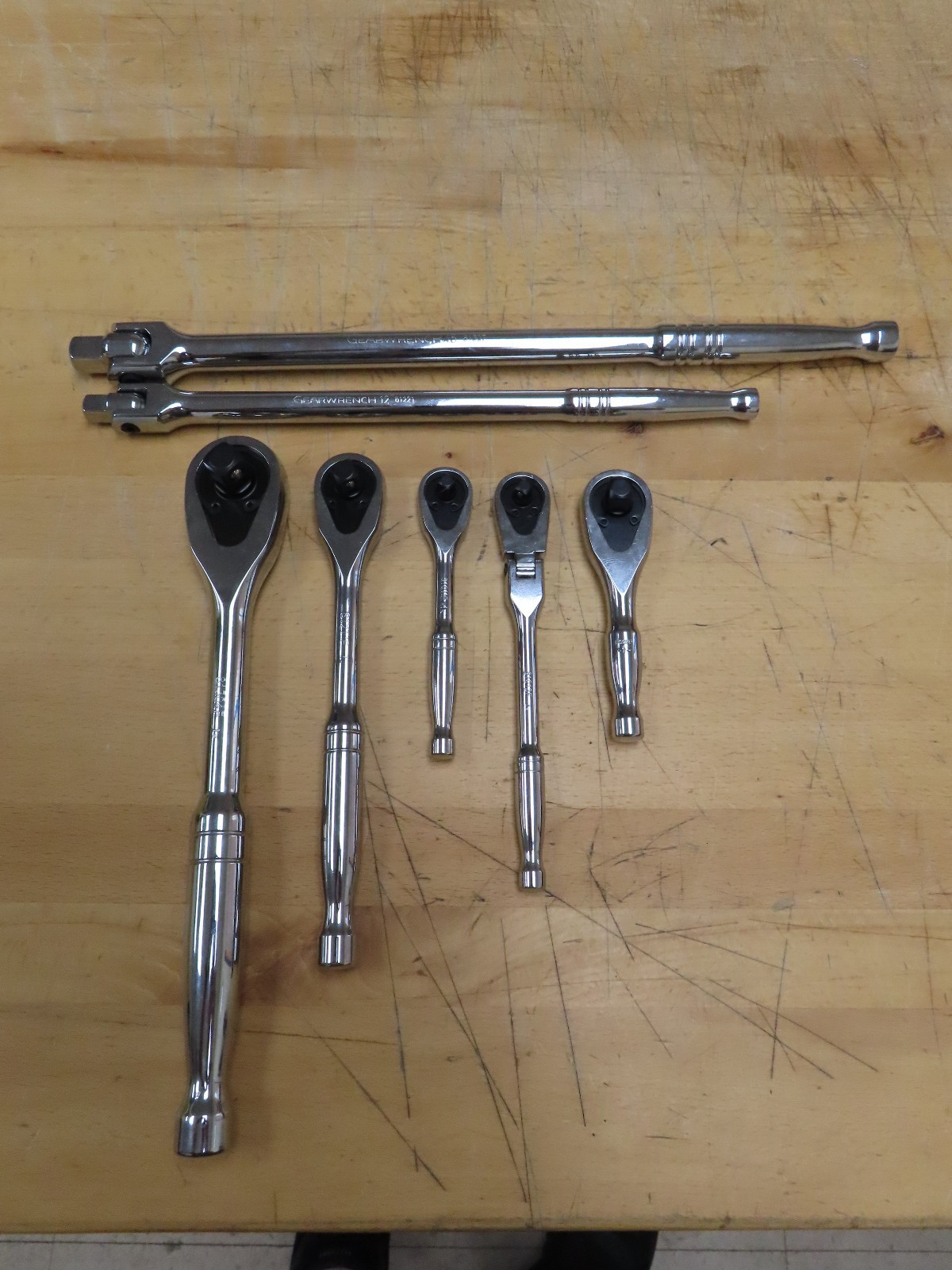 GearWrench 7-Pc, Ratchet and Breaker Bar Set (Teardrop, Flex-Head, Stubby)