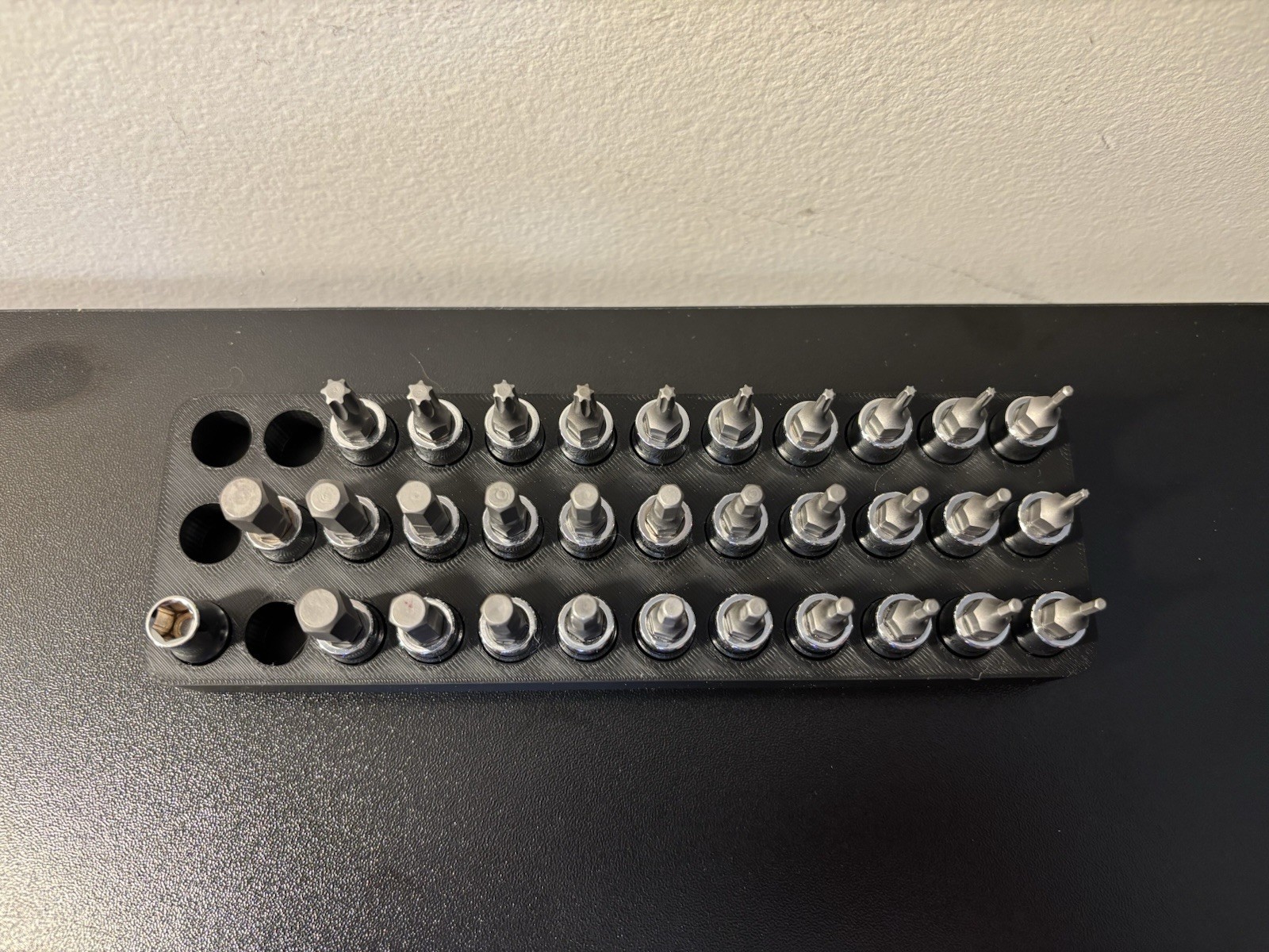 Magnetic Socket Organizer, 1/4 Drive Hex and Torx Bits