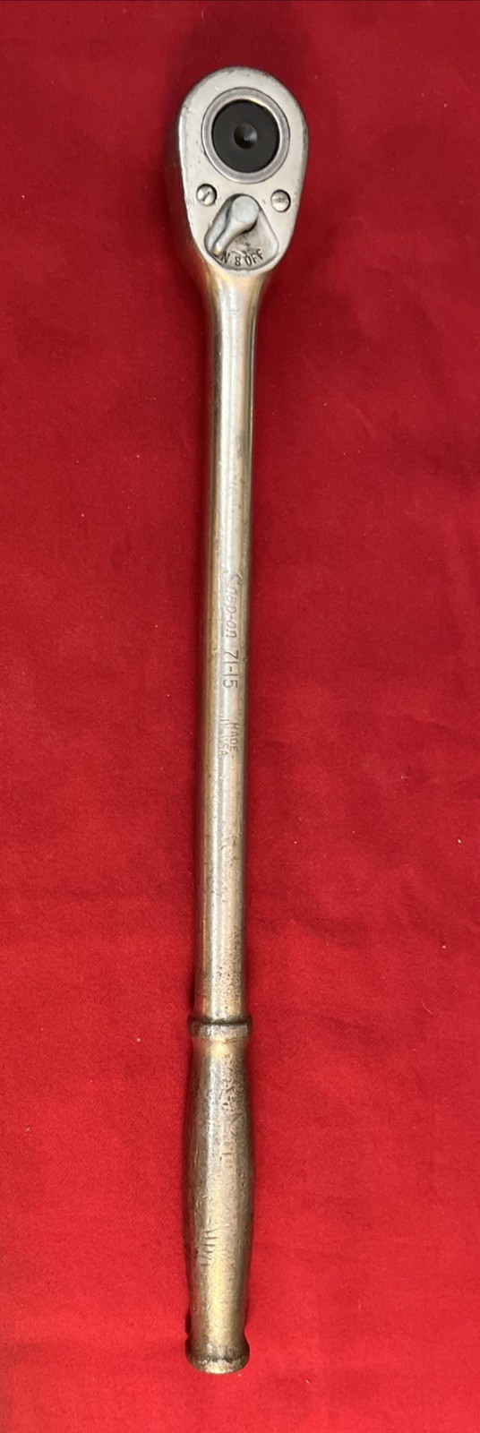 Vtg Snap/on 15″ Long 1/2″ Drive Ratchet 71-15 USA 1946 Mechanics Tool T355