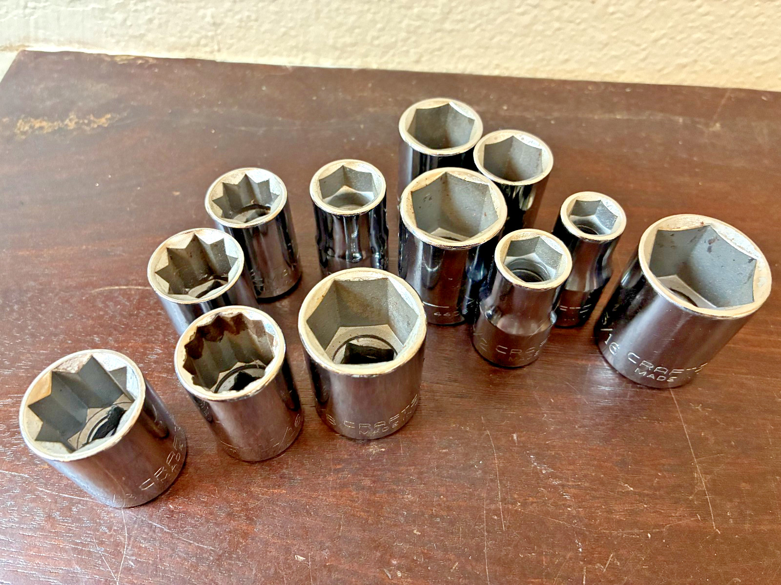 Craftsman Socket Lot of 24 Mix, 1/4″ 3/8″ 1/2″ Drive, 6 & 8 pt
