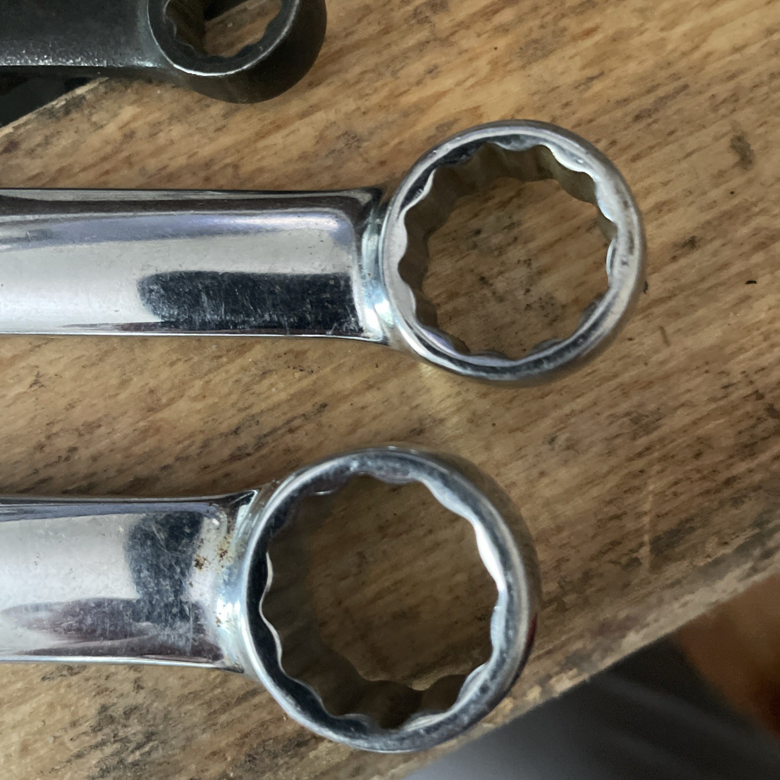 Snap-On Wrench Lot X 4 Chrome/ Industrial Finish 3/4 – 11/16 – 7/16 X 2 GOEX OEX