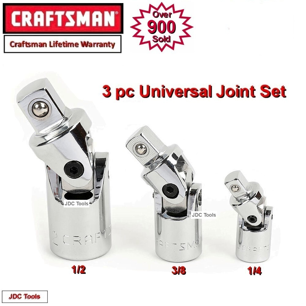 CRAFTSMAN 3 pc ratchet wrench universal joint flex socket set 2