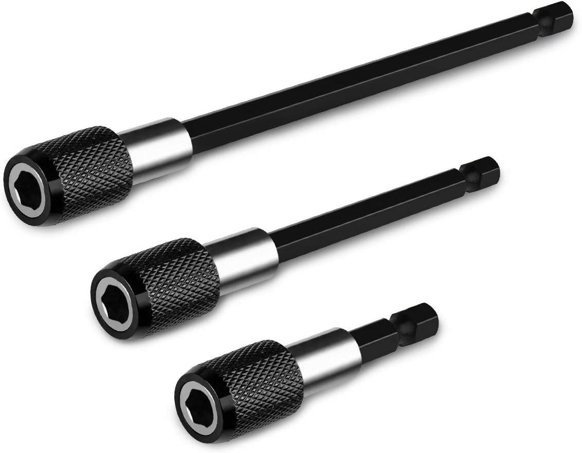 Efficient 3-Pc 1/4 Inch Hex Shank Magnetic Bit Holder Set for Easy Installation