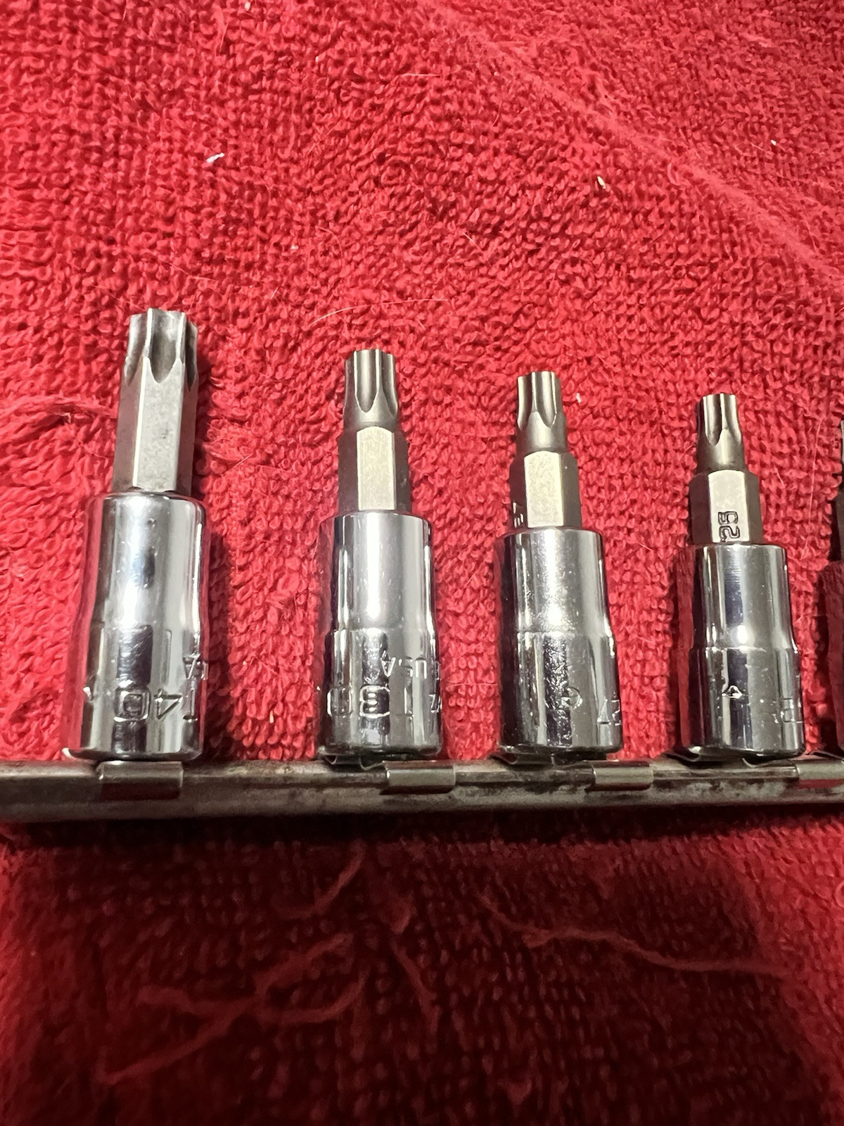 Snap-on 8 Piece 1/4 TORX Bit Socket Set T8-T40 TTX40E TTX30E TTX27E TTX25E-TTX8E