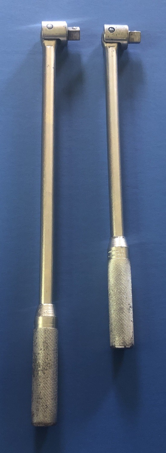 SET OF 2 VINTAGE 1/2 IN. DRIVE CORNWELL BREAKER BARS HF 318 & HF 315 MADE IN USA