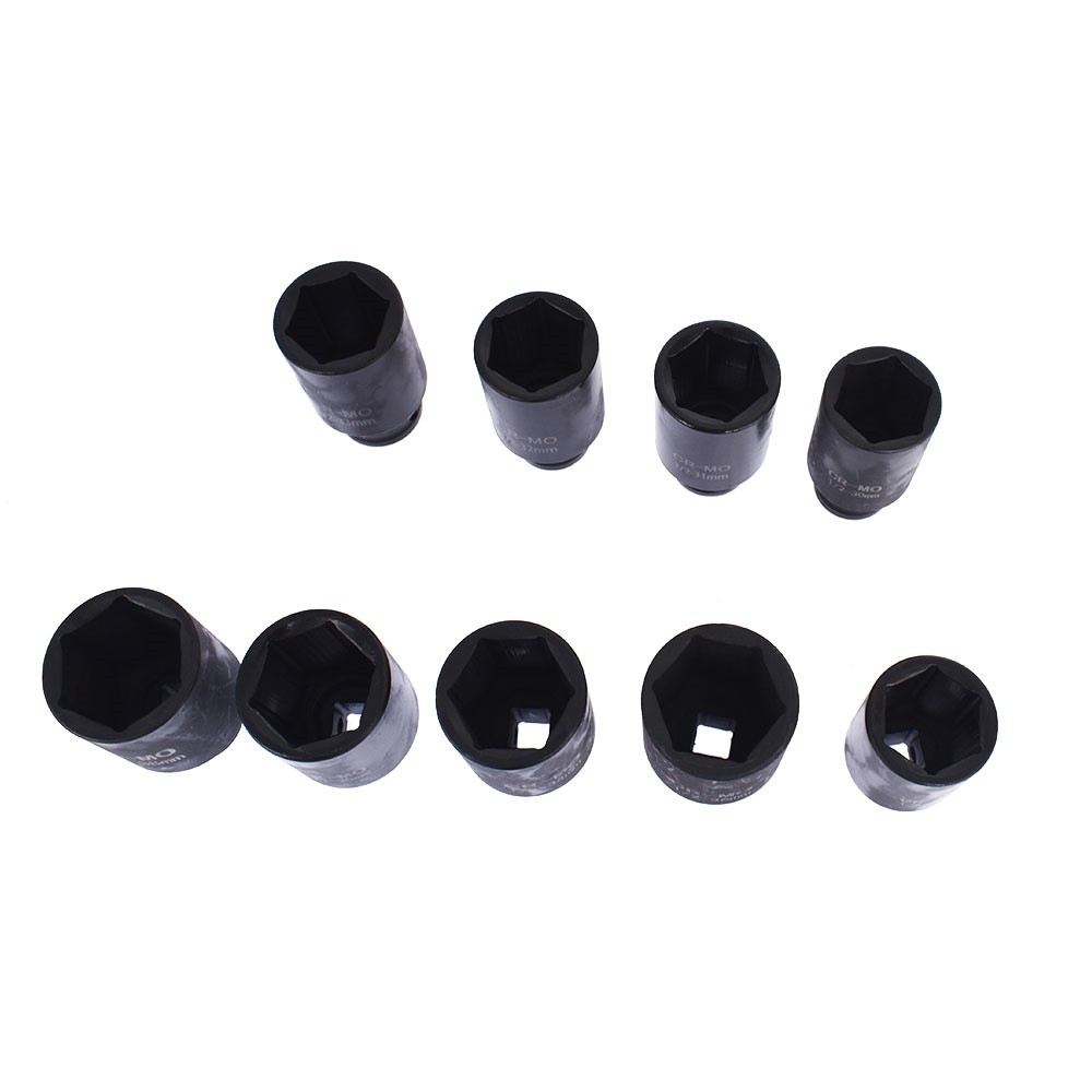 9× 29-38mm Impact Socket Tool Kit 1/2″ Drive Metric Axle Hub Nut Socket