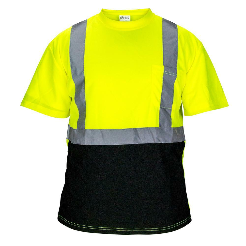 Sas Safety 690-1660 Class 2 Black Bottom Reflective T-shirt, Xl