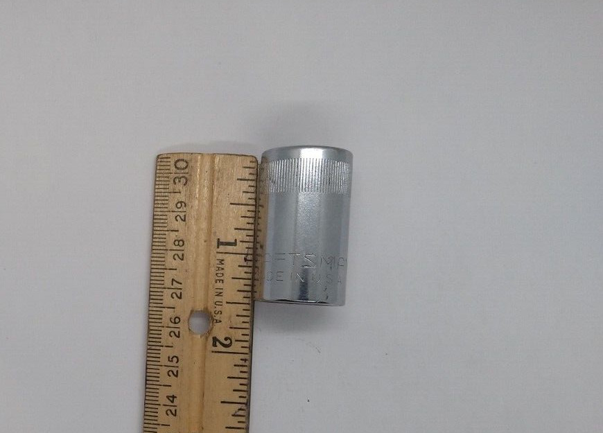 Vintage Craftsman 1/2″ Dr 15M/M 12 Pt Shallow Socket Top Knurl V 44236 USA NOS