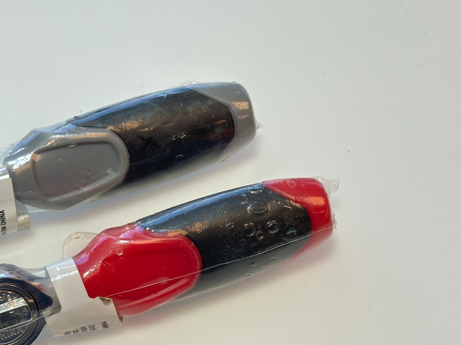 2pc Red/Gray 1/4″ Drive STUBBY Short Ratchet Set Lot, NEW in Plastic