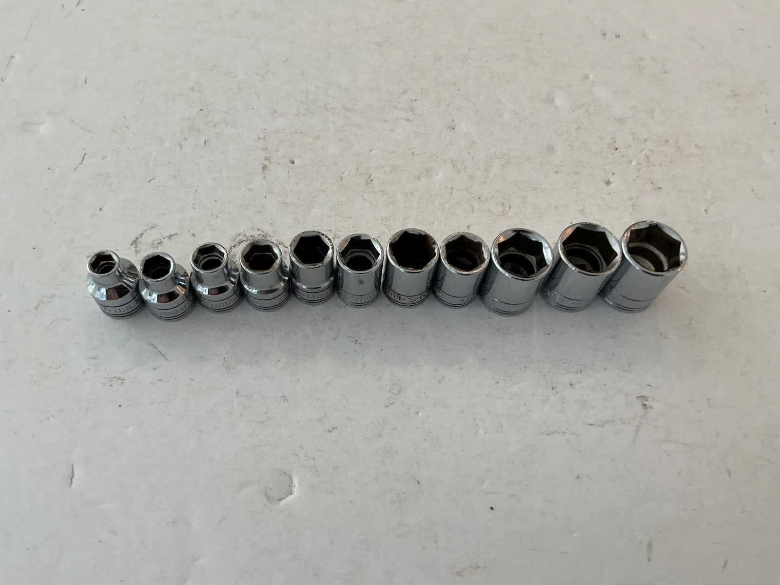 SK S-K Tools 11 Pc Shallow Metric Socket Set, 7-18mm. 3/8″ Drive USA made