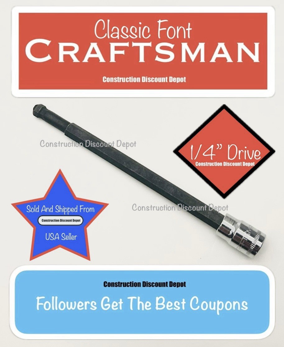 Craftsman Sockets 1/4″ Drive 4-3/4″ LONG 5MM Hex Allen Bit Socket 17520 5 MM
