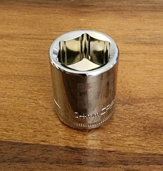 Craftsman Z-AL 14mm Socket 6 Point 1/4″ Drive 34611 Easy Read (Stamped & Etched)