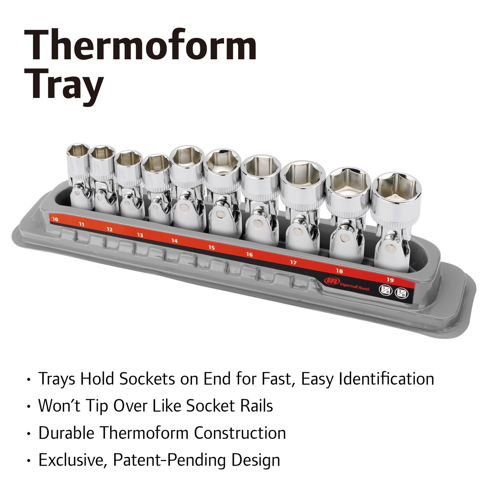 Ingersoll Rand 10 Piece 6 Point Metric Universal Joint Socket Set – 752035X