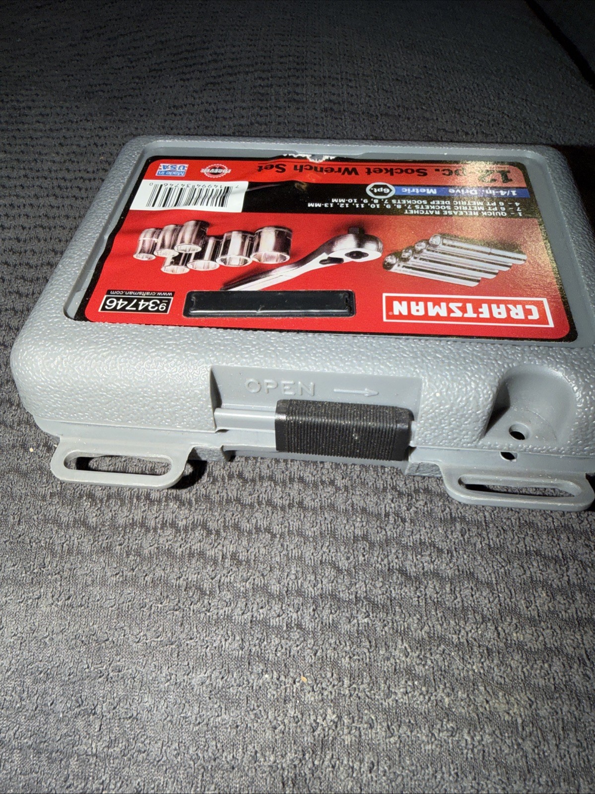 Sears Craftsman NOS 12pc Metric 1/4” Drive 6 Point Socket Set CASE ONLY 34746