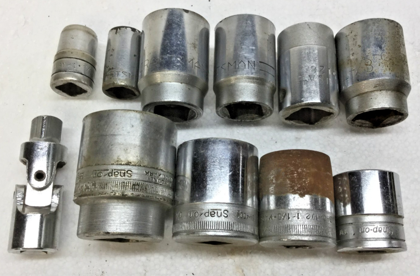 Lot of 1/2″ – 3/4″ Drive Sockets 11 Pieces Total Snap On Craftsman