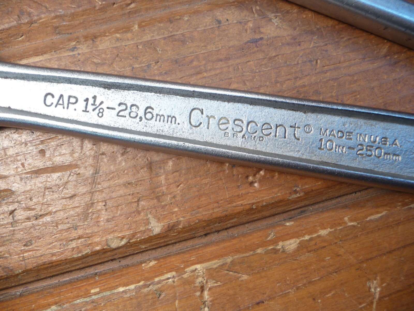 2 Vintage Adjustable Wrenches 10″ Crescent Wrench Crestoloy USA TRU-GRIP Taiwan
