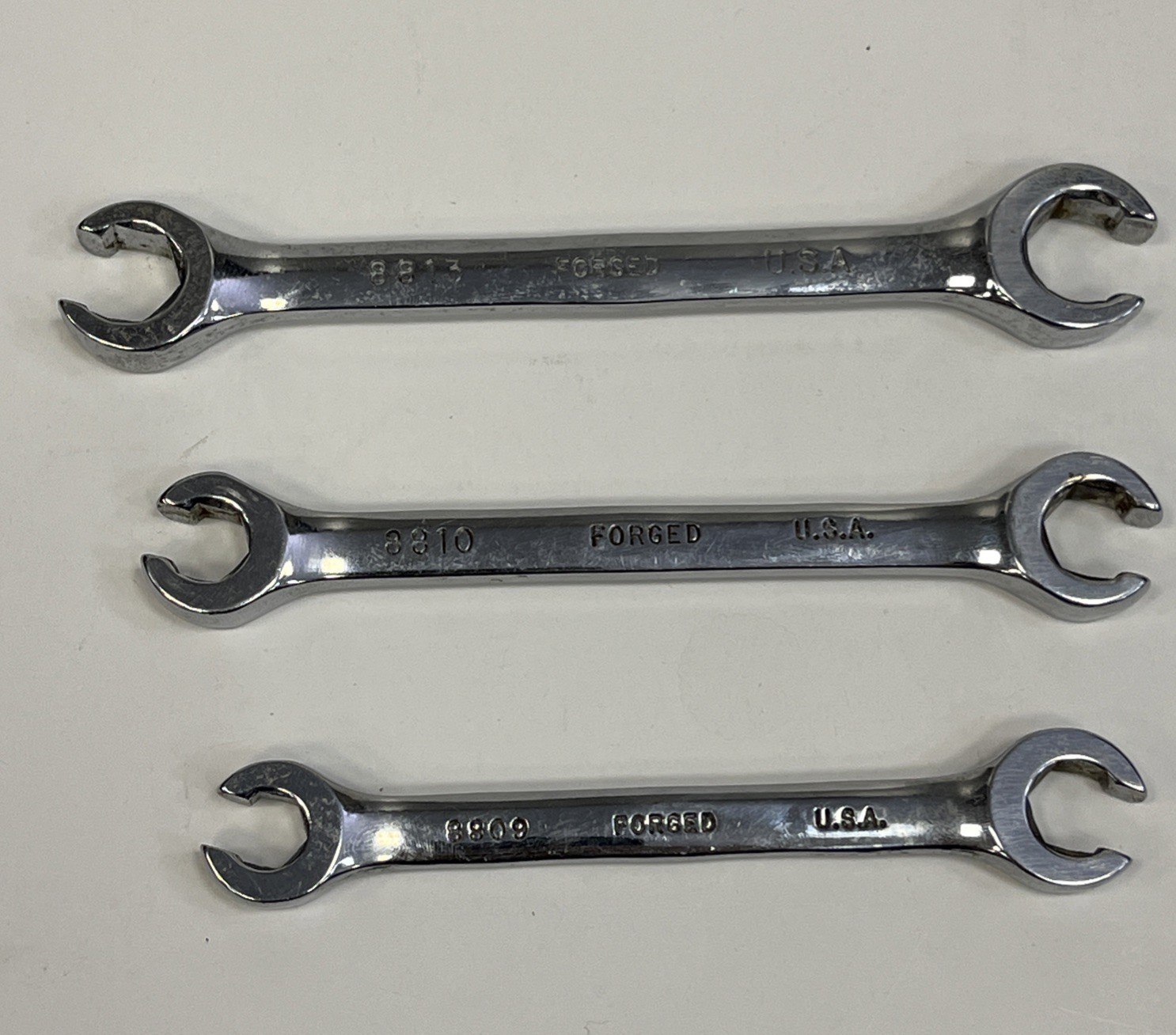S-K Tools 8810 Metric Flare Nut Line Wrench Set 3pc 9-14mm Superkrome USA