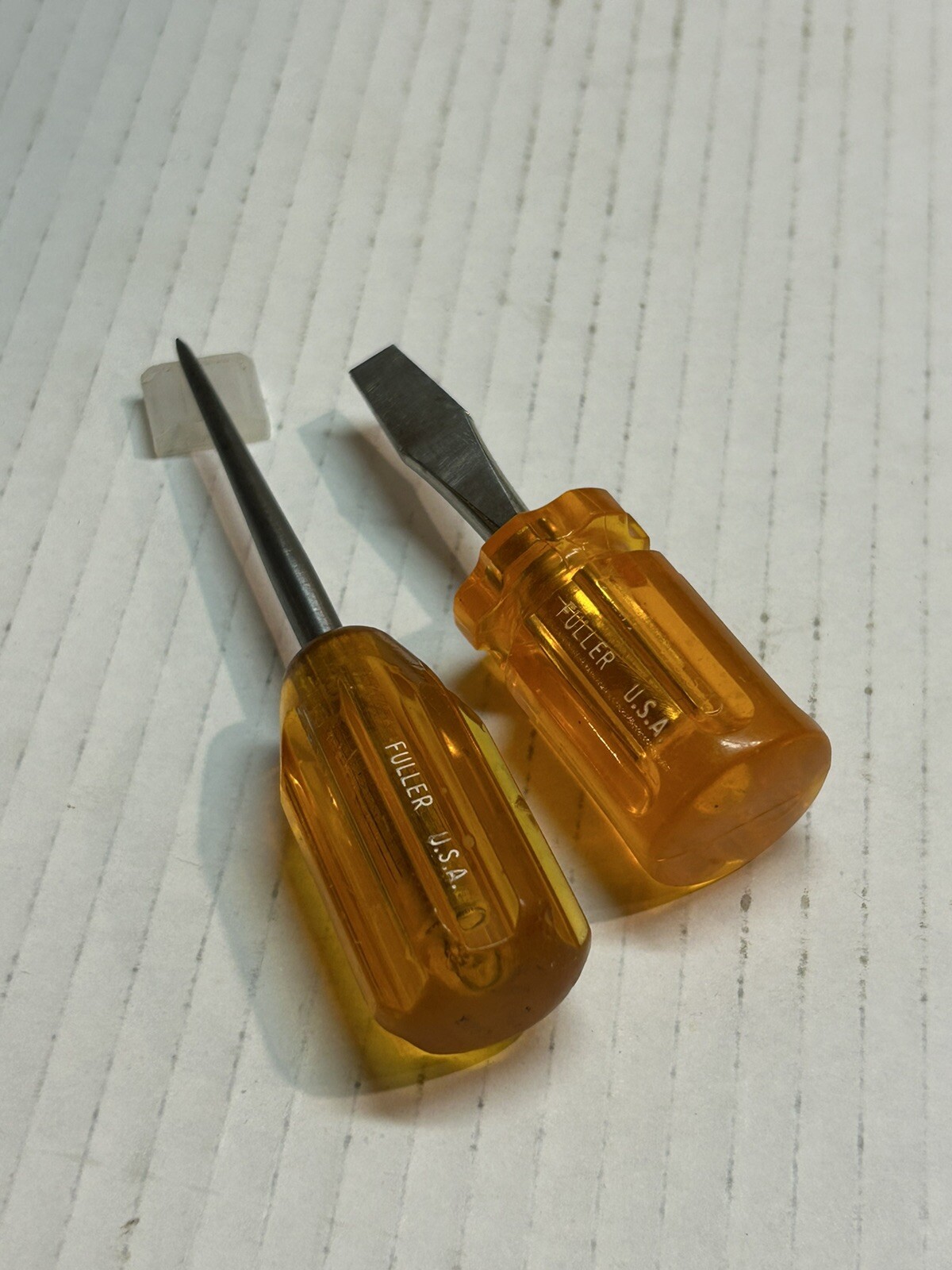 Vintage Fuller Orange Stubby Screwdriver Lot Scratch Awl USA