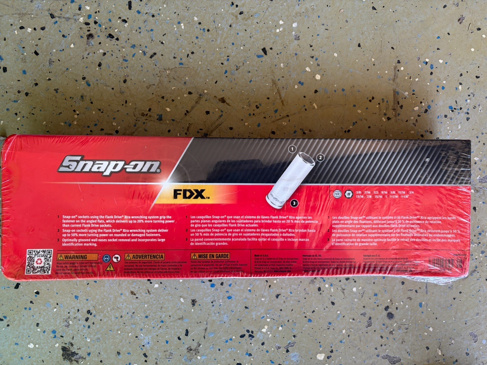 NEW Snap-on 313YTSY 13Pc 1/2” Drive SAE FDX Deep Socket Set 3/8”-1-1/8” USA