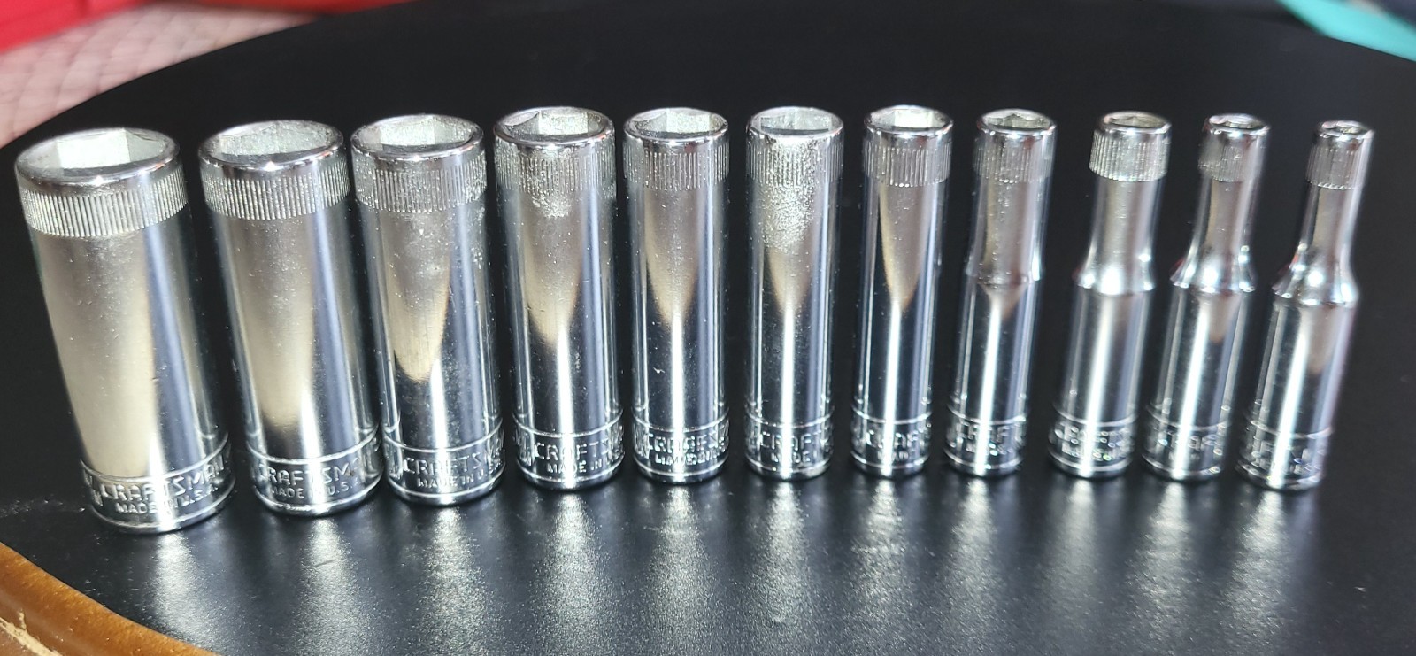 CRAFTSMAN METRIC 1/4″ Drive DEEP 6 Point Socket Set 11pcs 4-14mm -V- Series USA