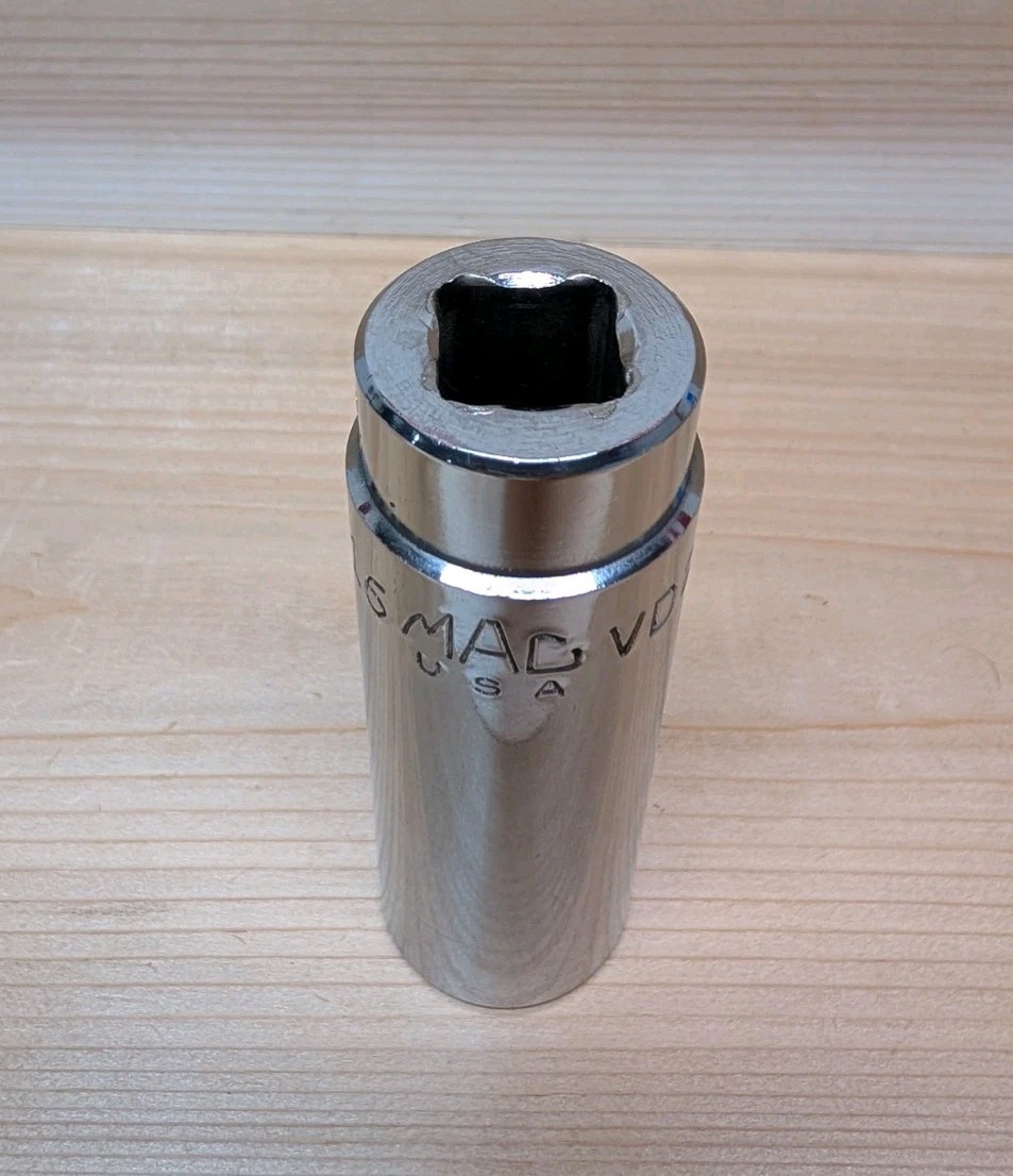 Mac Tools 1/2″ Drive 13/16″ 6PT SAE Deep Chrome Socket USA VD266 Excellent