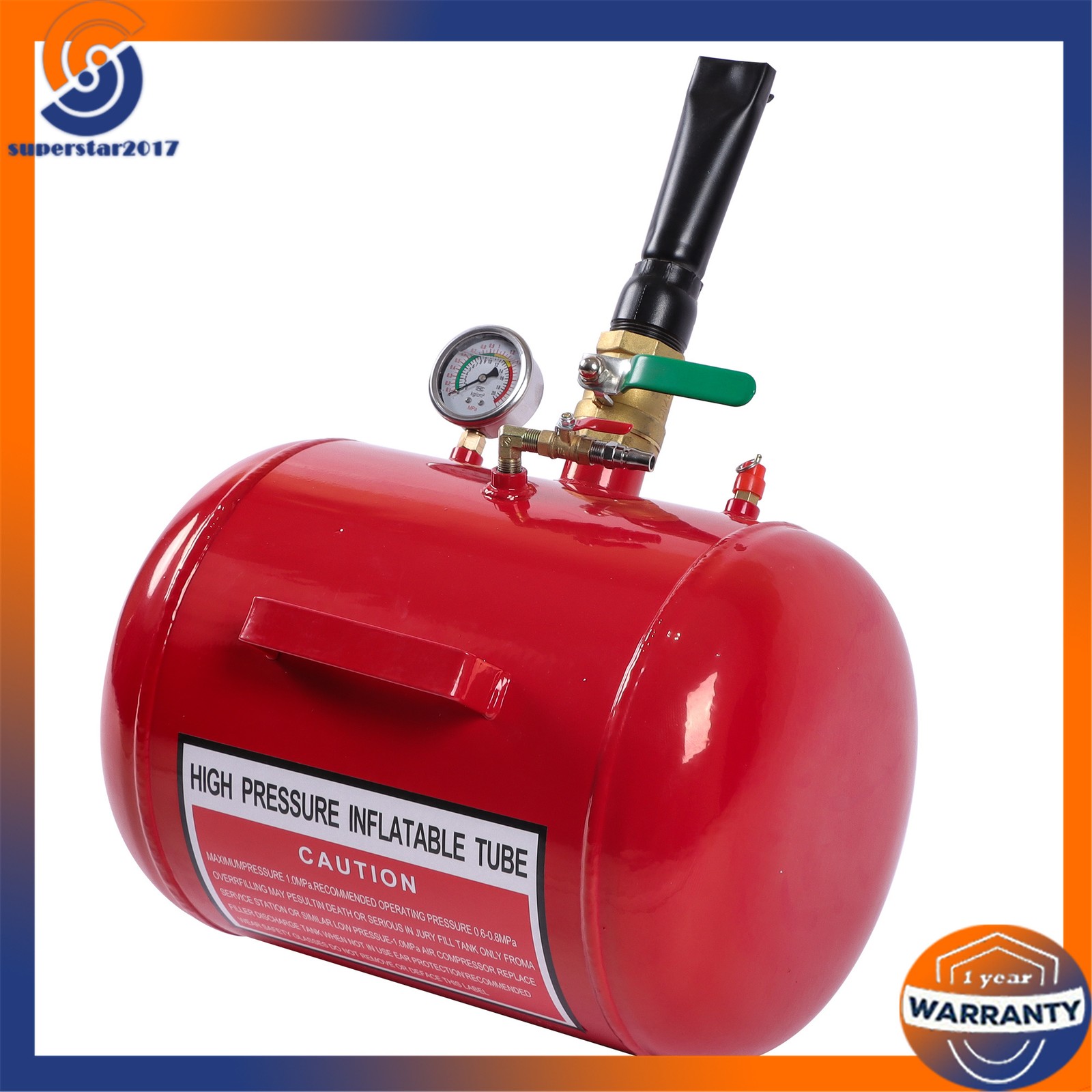 Red 7.5 Gallon Air Tire Bead Seater Blaster Tool Seating Inflator Truck 145PSI