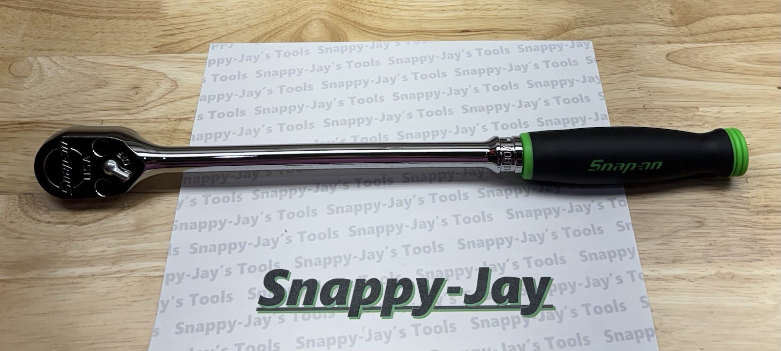 Snap-on Tools USA NEW GREEN 1/2″ Drive Soft Grip Long Handle Ratchet SHL80AG