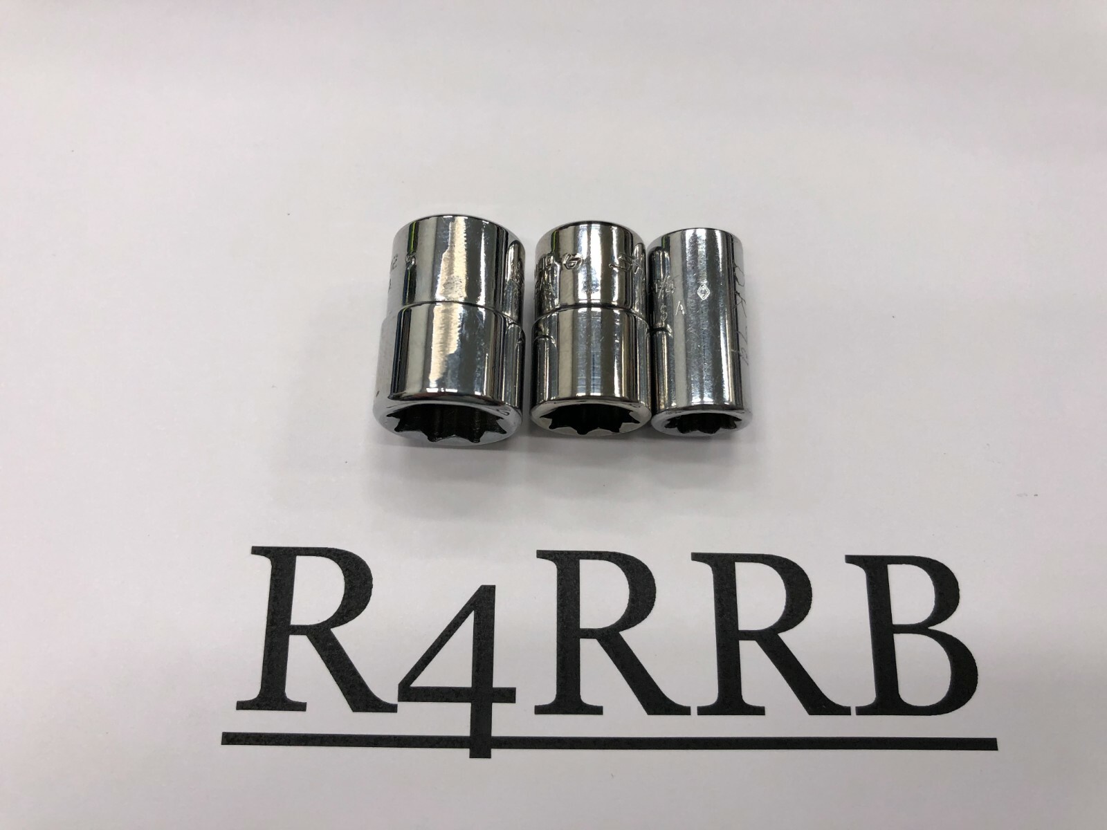 Snap-on Tools NICE 3pc 1/4″ Drive SAE 8pt Double Square Chrome Socket Lot Set id