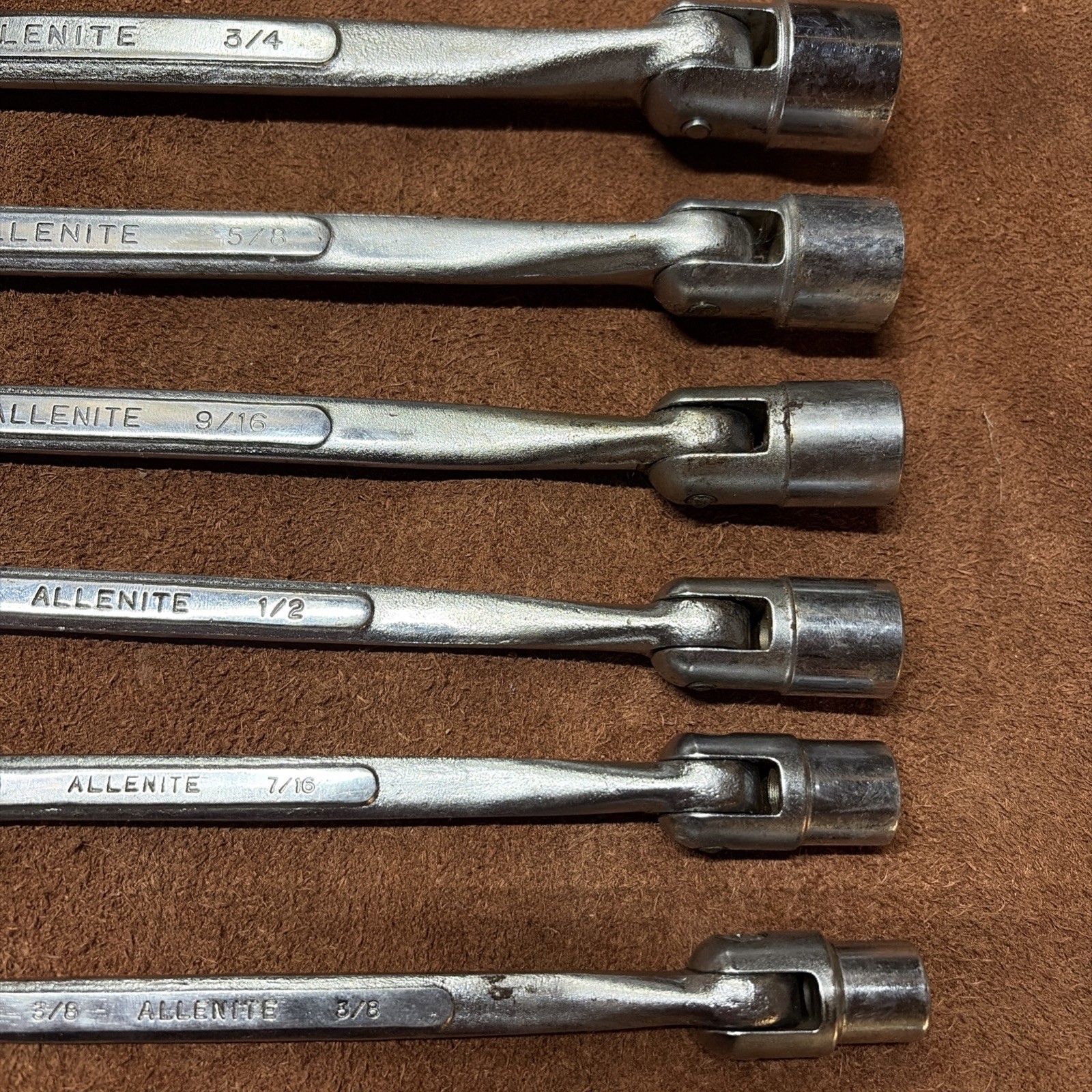 Allenite 3/8″ to 3/4″ SAE 12 PT Saltus Flex Combo Wrench Socket Set Rare Japan