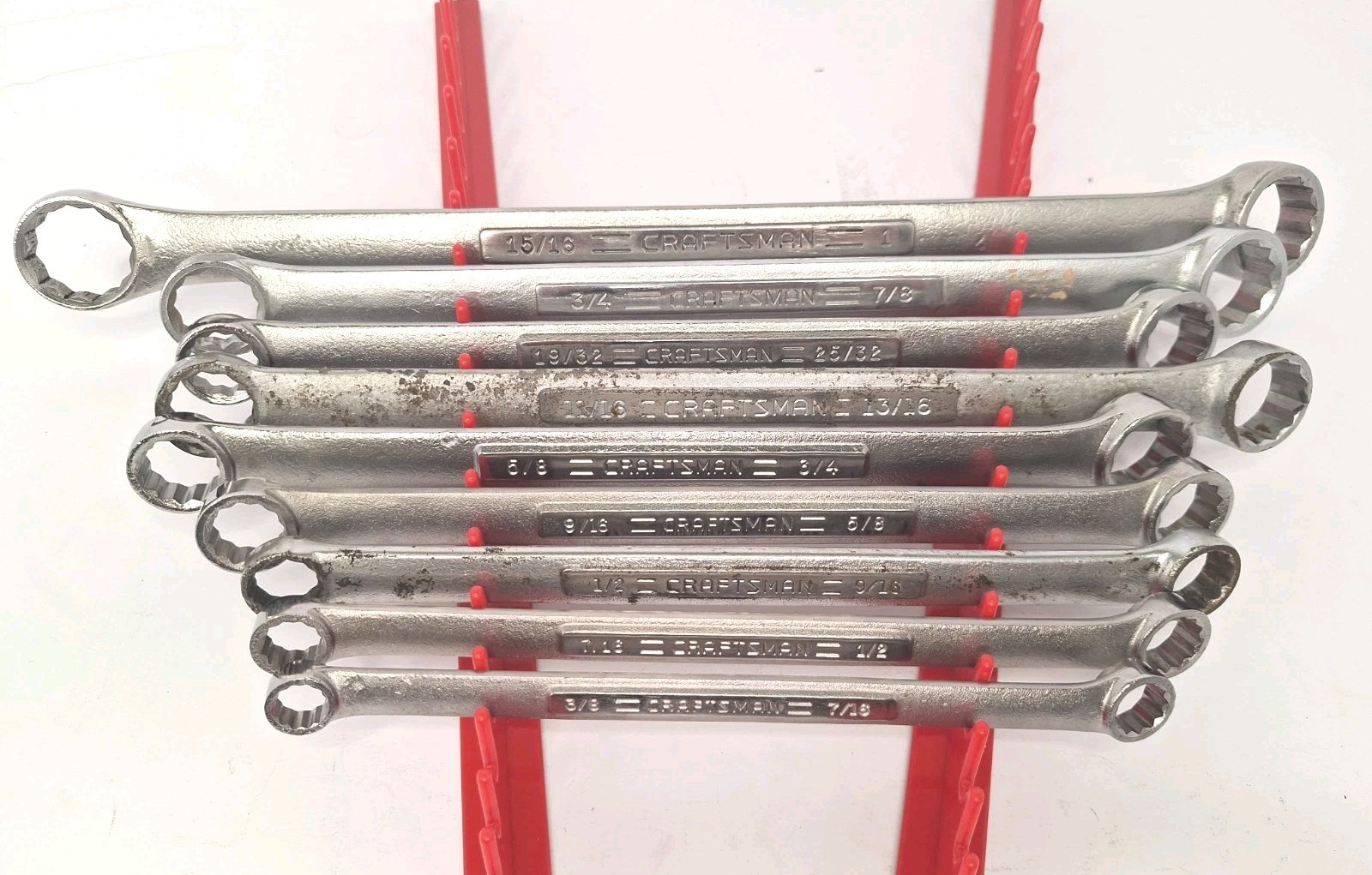 SEARS CRAFTSMAN USA VV 9PC SAE DOUBLE BOX END WRENCH SET 3/8″ to 1″*READ* (C1)