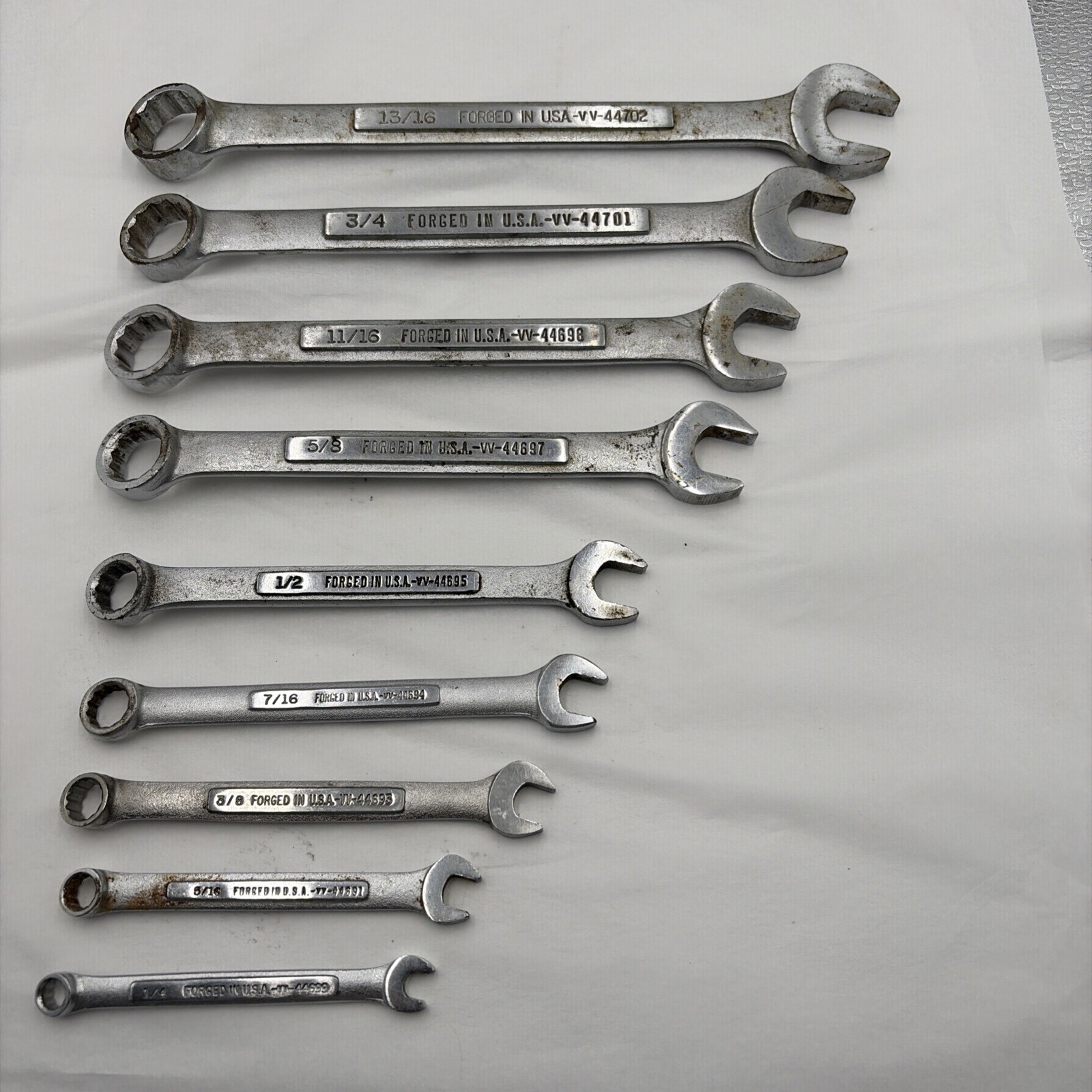 Vintage Craftsman -VV- SAE Combination Wrench Set of 9 Pieces See Description