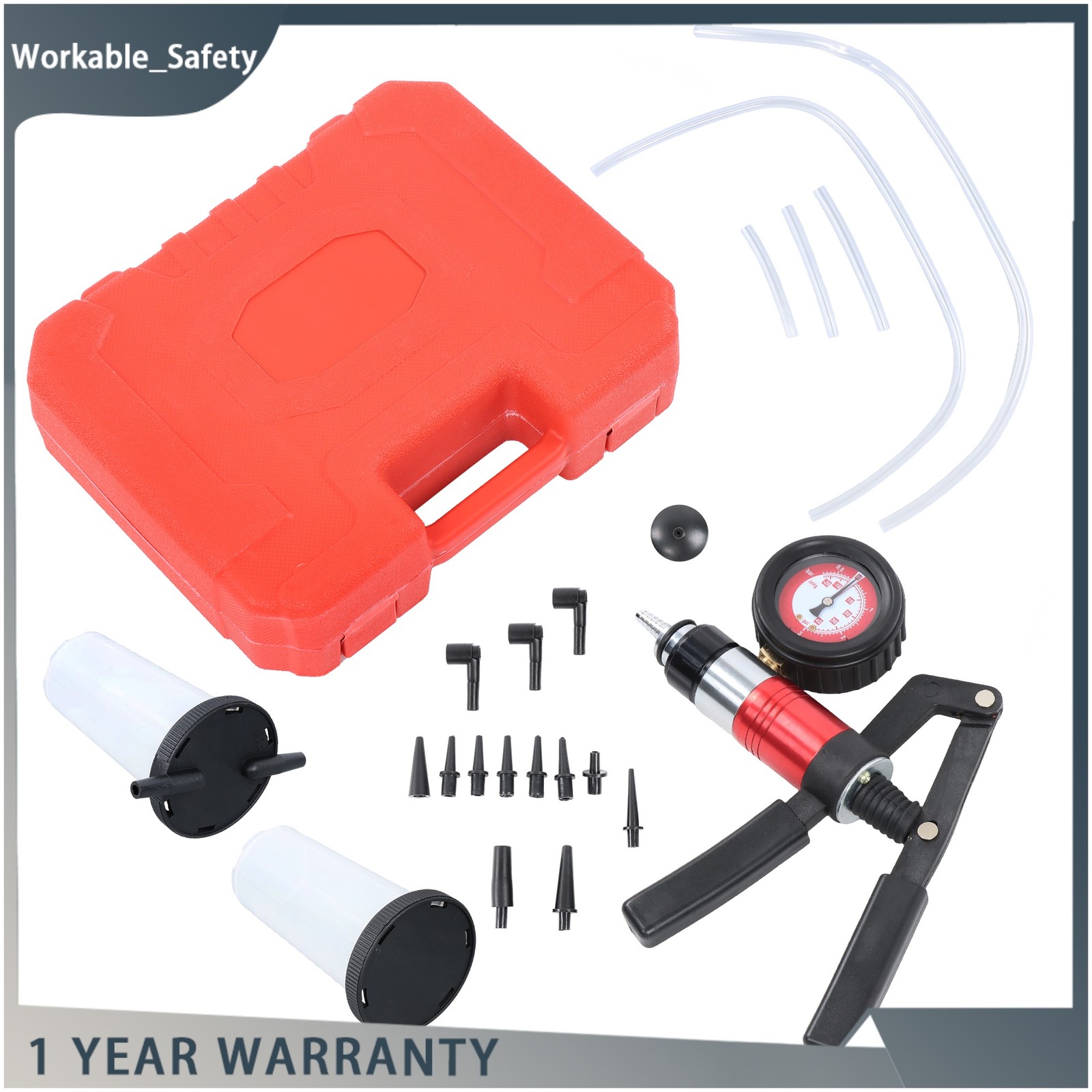 23PCS Handheld Vacuum Pump Tester Brake Bleeder Kit Brake System Bleeding Tool