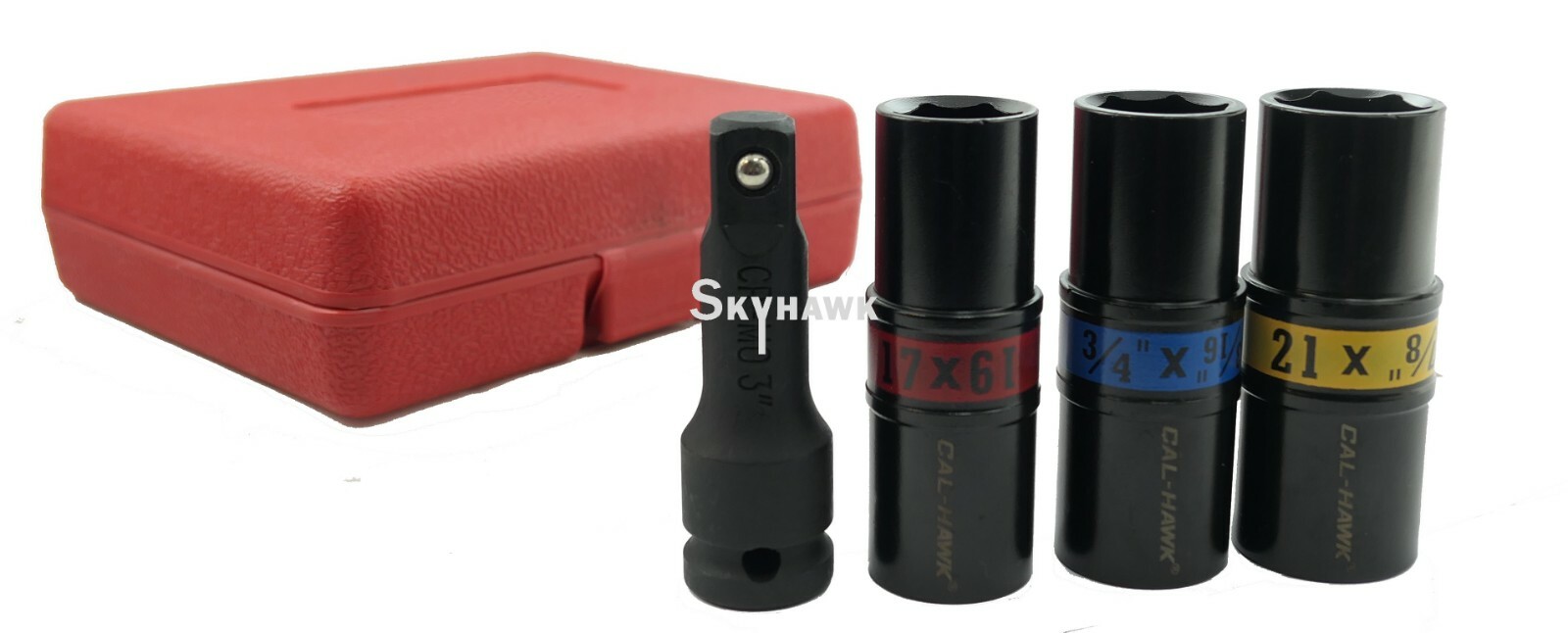 4-pc. 1/2″-Dr. Flip Impact Lug Nut Thin Wall Back and Front Socket Metric/SAE