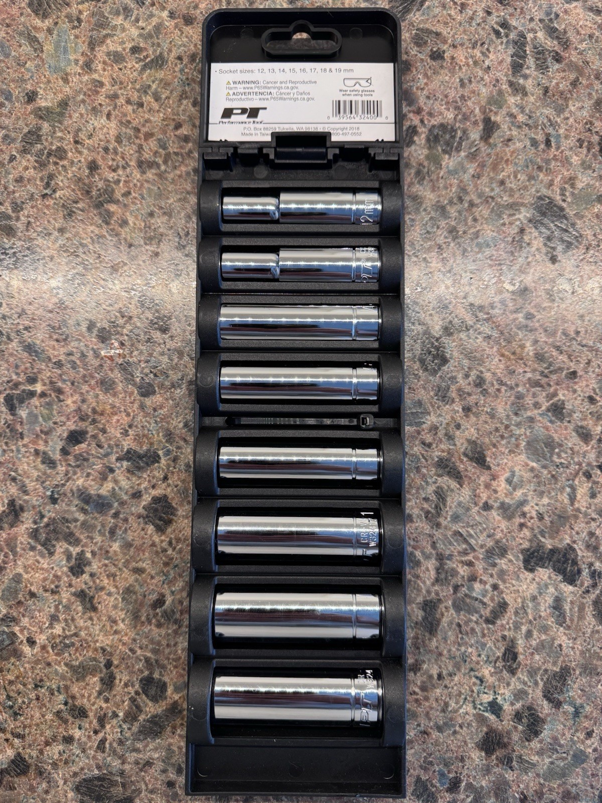 Performance Tool W32400 8 Pc Deep Metric 1/2” Drive Socket Set NEW Sealed