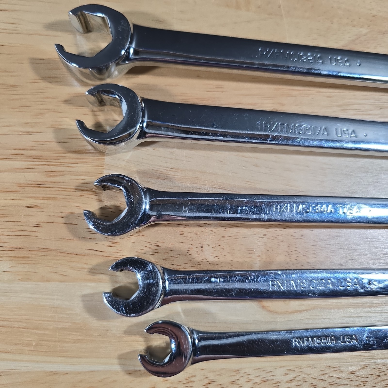 Snap On 5 pc 6-Point Metric Flank Drive Double End Flare Nut Wrench Set 9–21mm