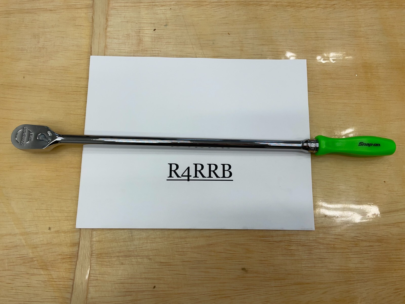 Snap-on Tools NEW GREEN 3/8″ Drive Hard Grip Extra-Long Fixed Ratchet FHLLD80G