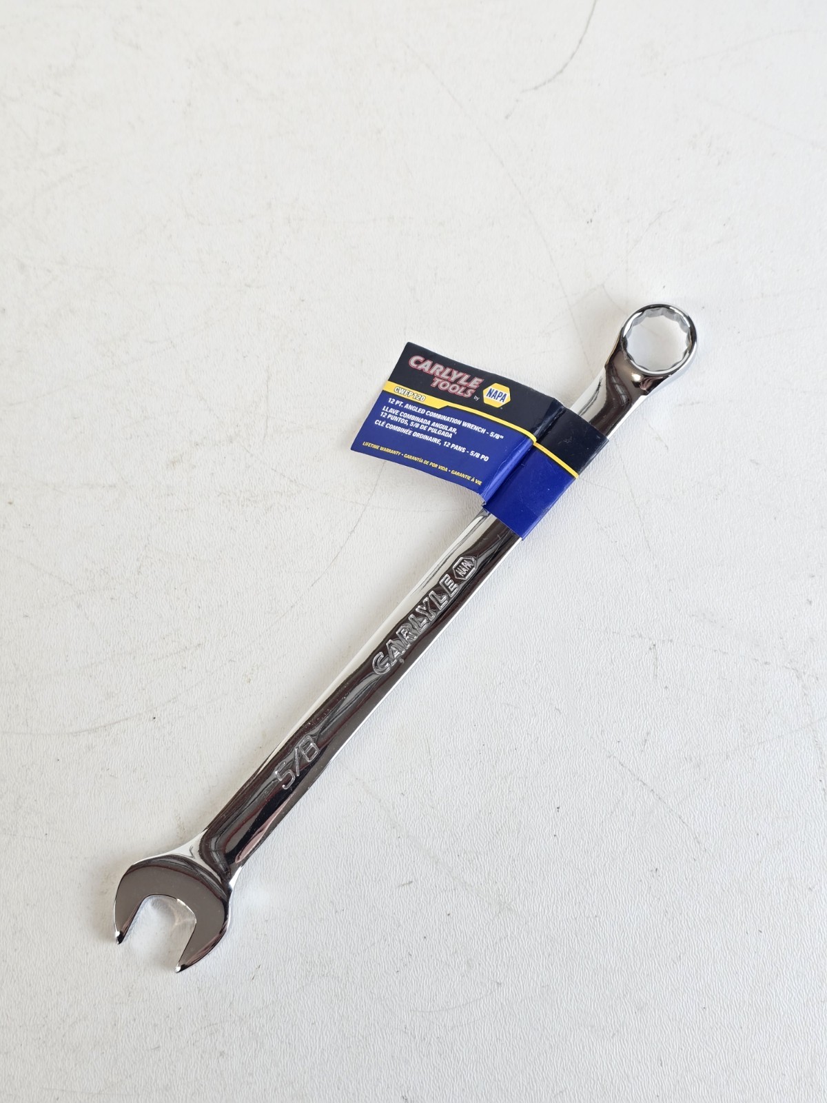 NAPA Carlyle SAE Combination Wrench 12 Pt 5/8″ CWFP120 Polish Chrome