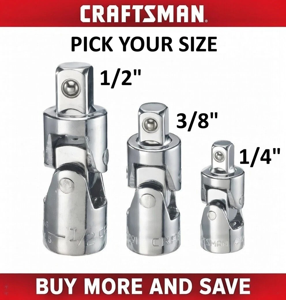 CRAFTSMAN Universal Joint 1/4″ 3/8″ 1/2″ Drive Swivel U Pick Your Size