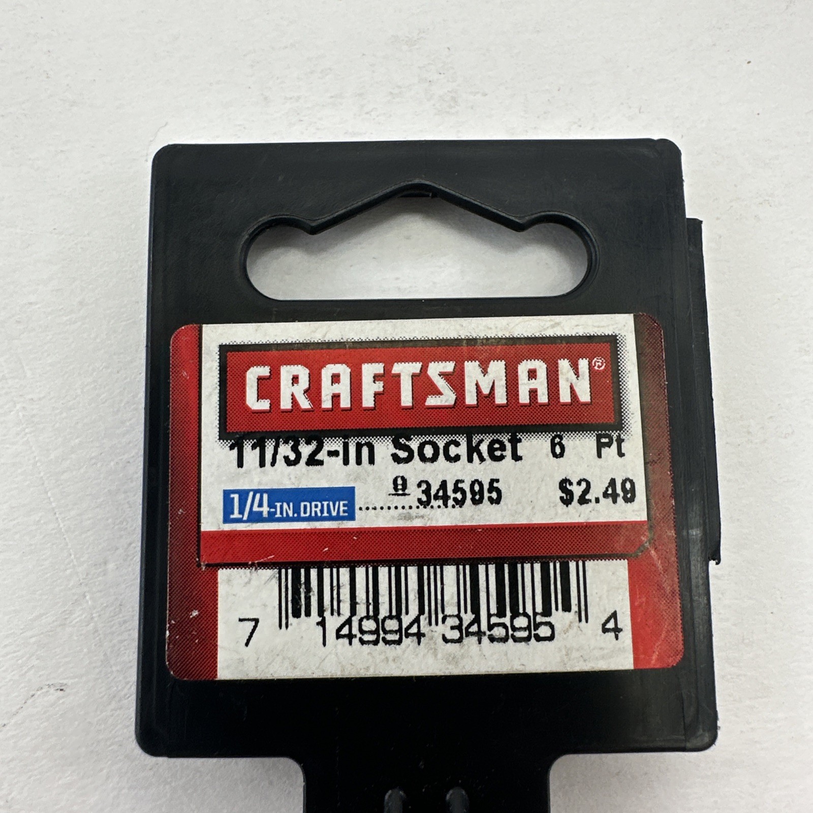Craftsman 11/32” Socket 1/4” Drive 6 Pt. #34595 New NOS