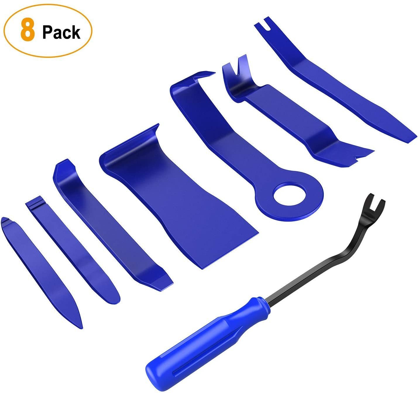 8Pcs Car Trim Removal Tool Kit Blue Door Panel Fastener Auto Dashboard Tools