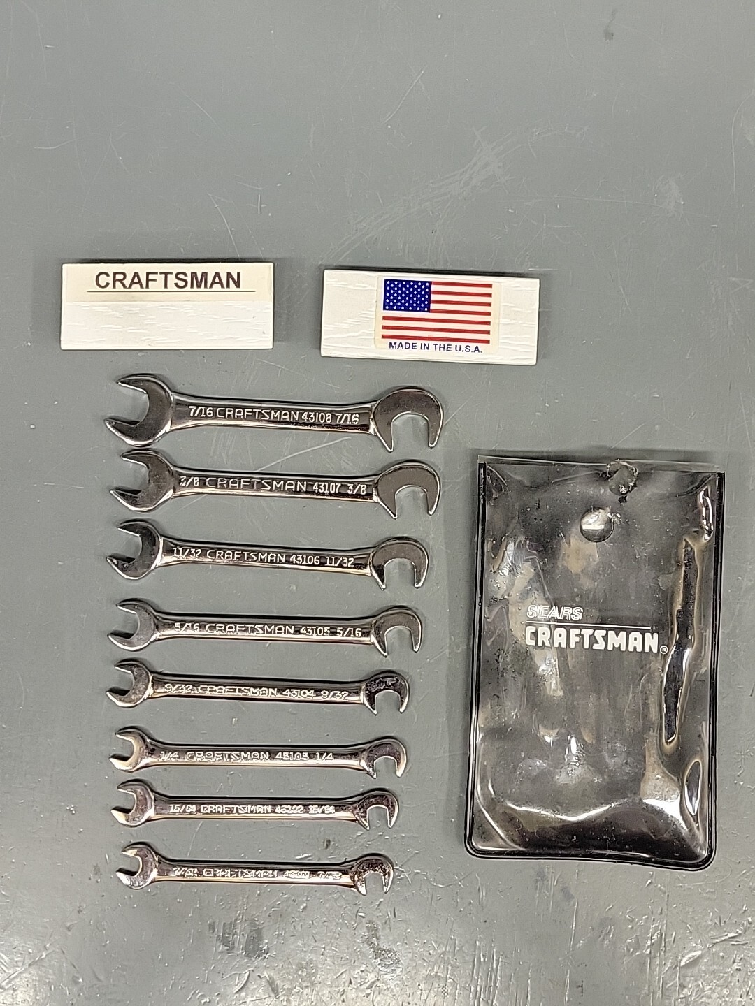 Sears Craftsman 8-Pc Open End Ignition Wrench Set 4306 New Old Stock USA