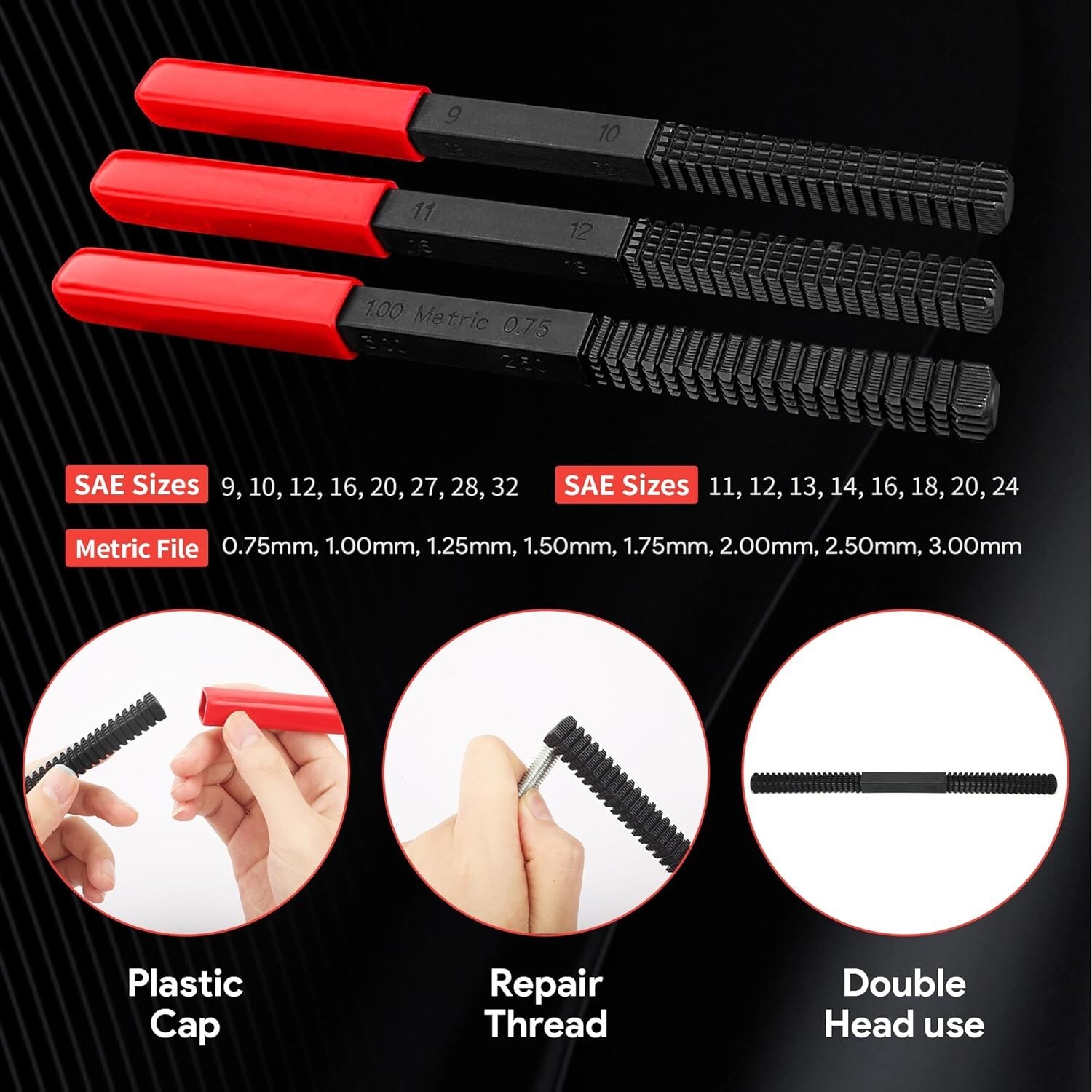2pc Spark Plug Hole Thread Chaser 10/12mm 14/18mm Cylinder Head Rethread Tool