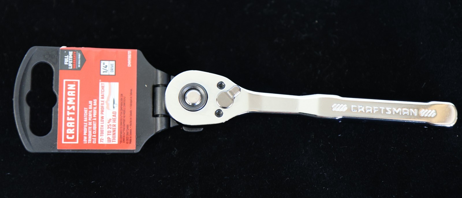 Craftsman 72 -Tooth 1/4-in Drive Full polish Handle Ratchet CMMT86721