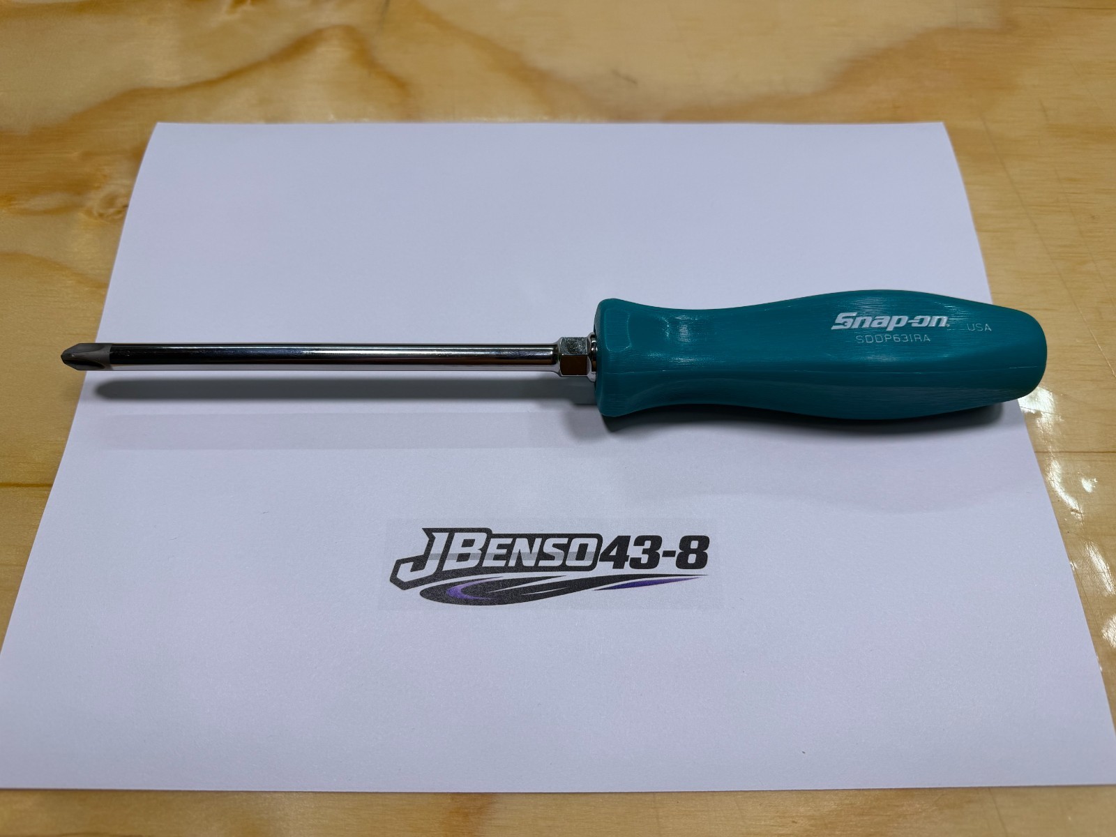 Snap-on Tools USA NEW RARE TEAL #3 Phillips Hard Handle Screwdriver SDDP63IRATL
