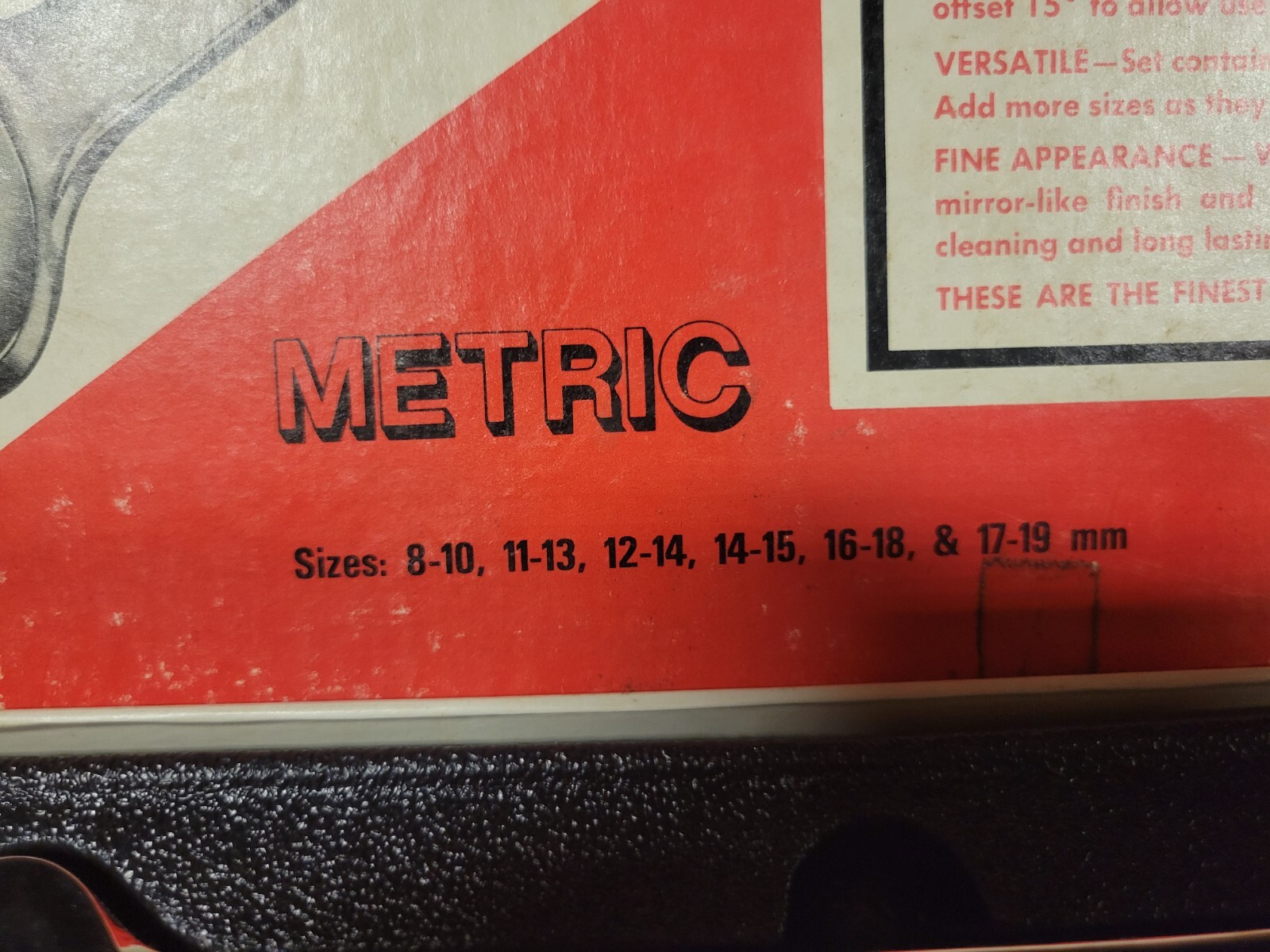 Vintage Snap On USA metric & standard open end wrench set original box very rare