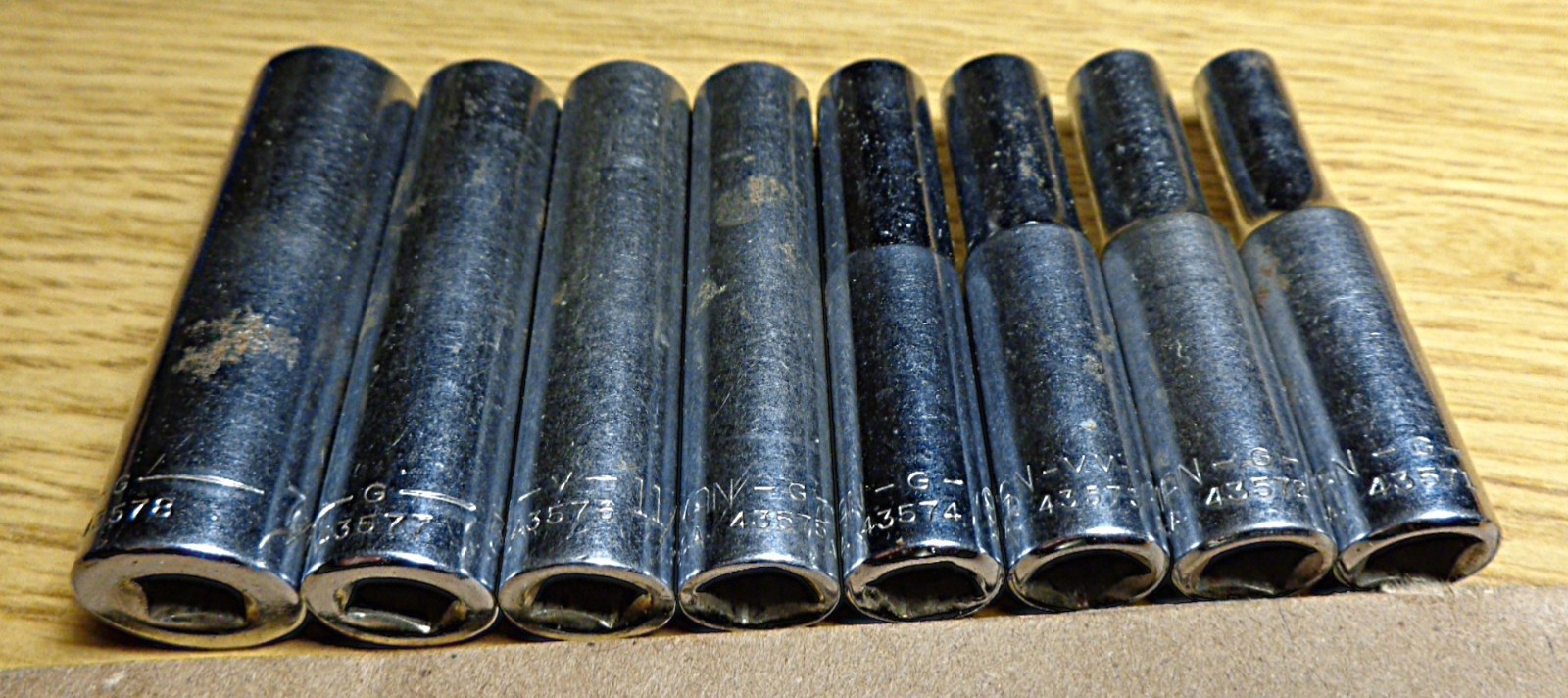 Vintage Craftsman 1/4″ Drive SAE Deep Socket Set 3/16″-7/16″ USA 8pc 2″ long